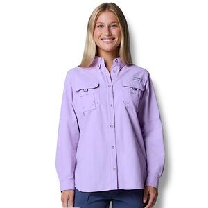 COLUMBIA PFG BAHAMA II Long Sleeve Shirt Women’s Size X-Small Color: Hydrangea